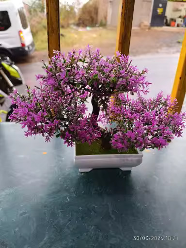 Artificial Bonsai Tree Small Potted Plant Fake Flowers Home Table Decor Gift