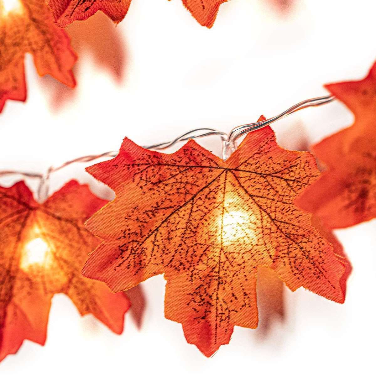 Fall Garland Decor Maple Leaf String Light Thanksgiving Christmas Halloween 2023
