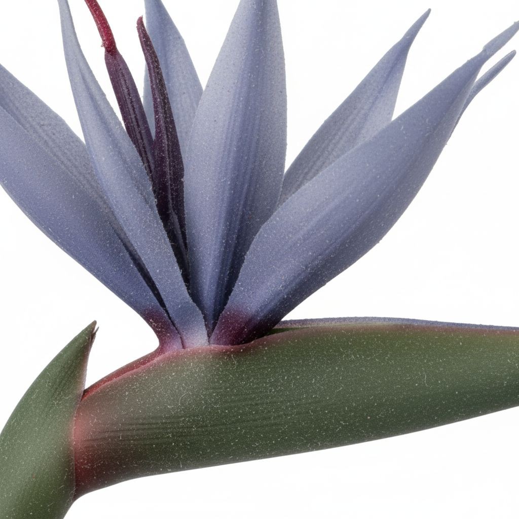 Bird of Paradise Stems Set of 3 Faux Tropical Flowers 30 Inch Tall Moody Blue Pu