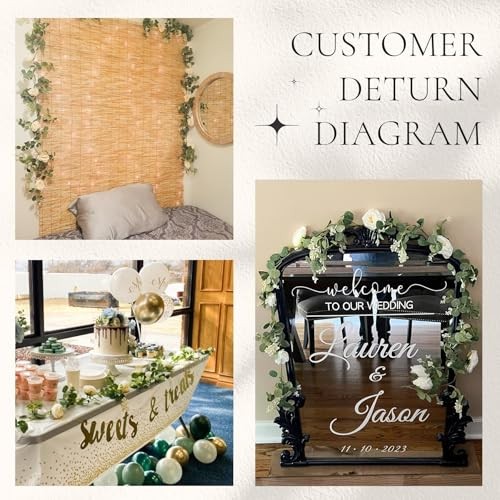 2 Pcs 13FT Artificial Floral Garland, Champagne Rose Flower Champagne 2 Pcs