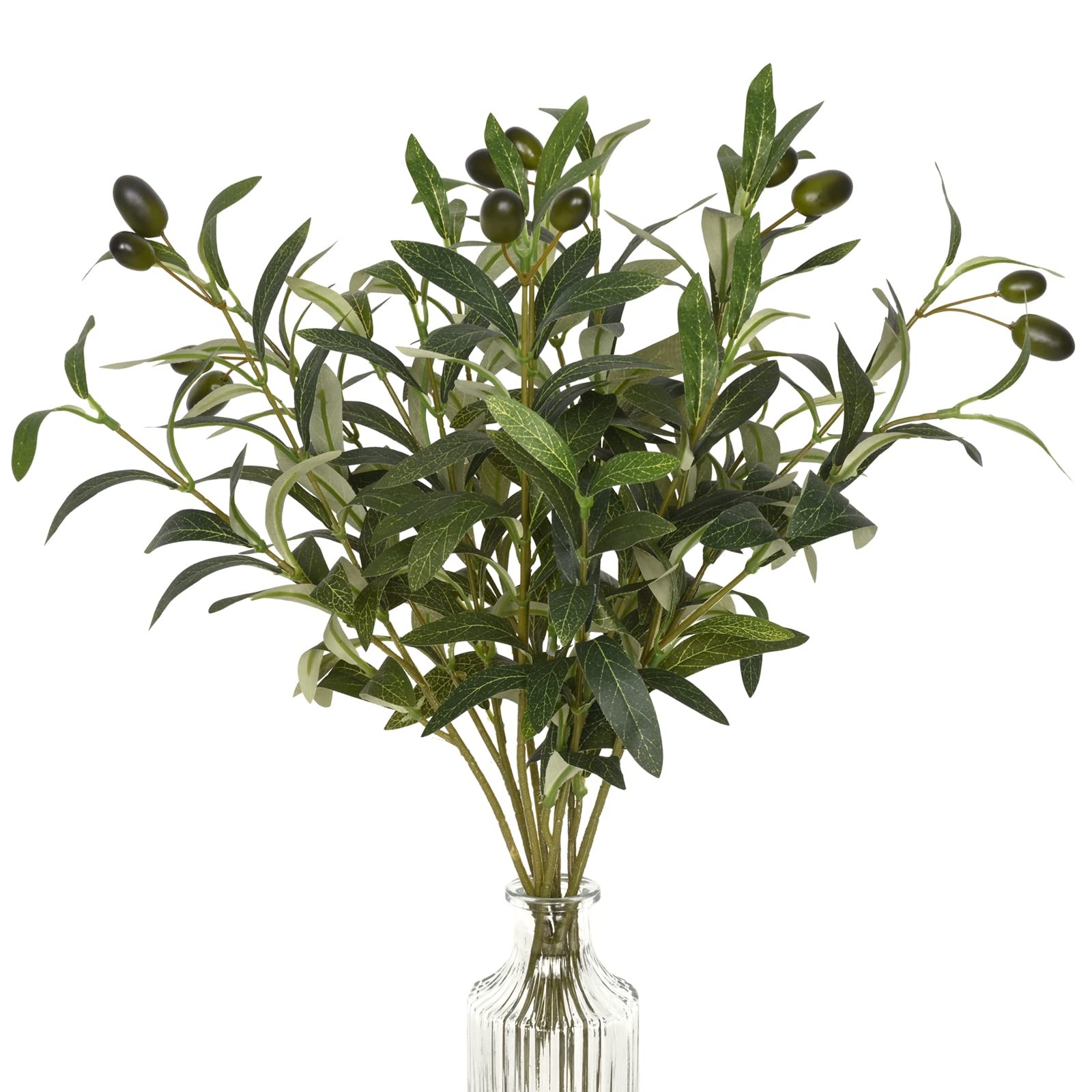 Faux Olive Branches for Vases, Olive Tree Branches with Lifelike Olives, Arti…