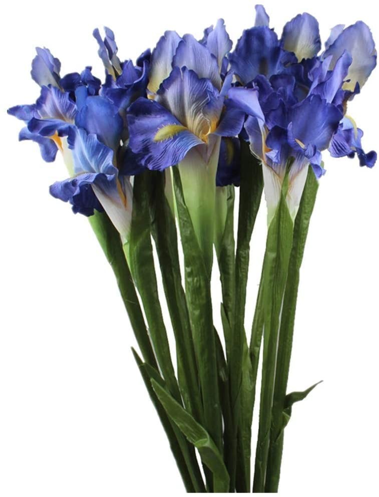 4 Bundle Real Touch Long Stems Iris Flower Silk Artificial Ireland Irish Iris…