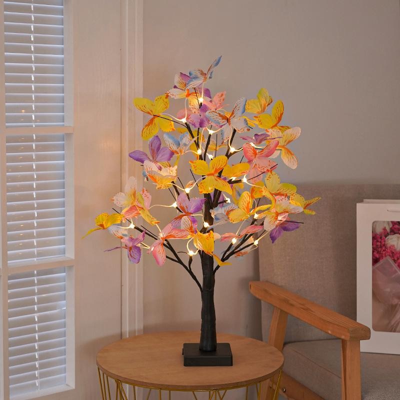 Tabletop Bonsai Tree LED Light Butterfly Design DIY Night Lamp Home Decor
