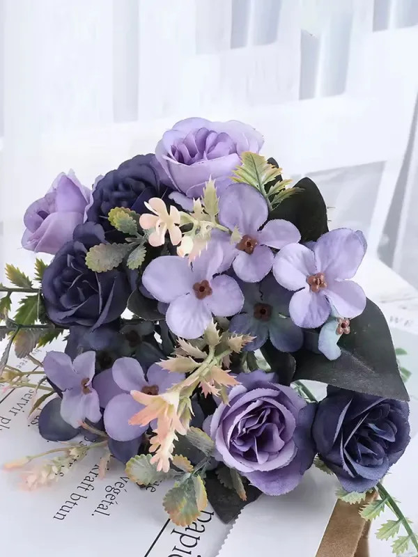 Home Decor Roses Autumn Artificial Flowers Silk Peony Hydrangea Big Bride