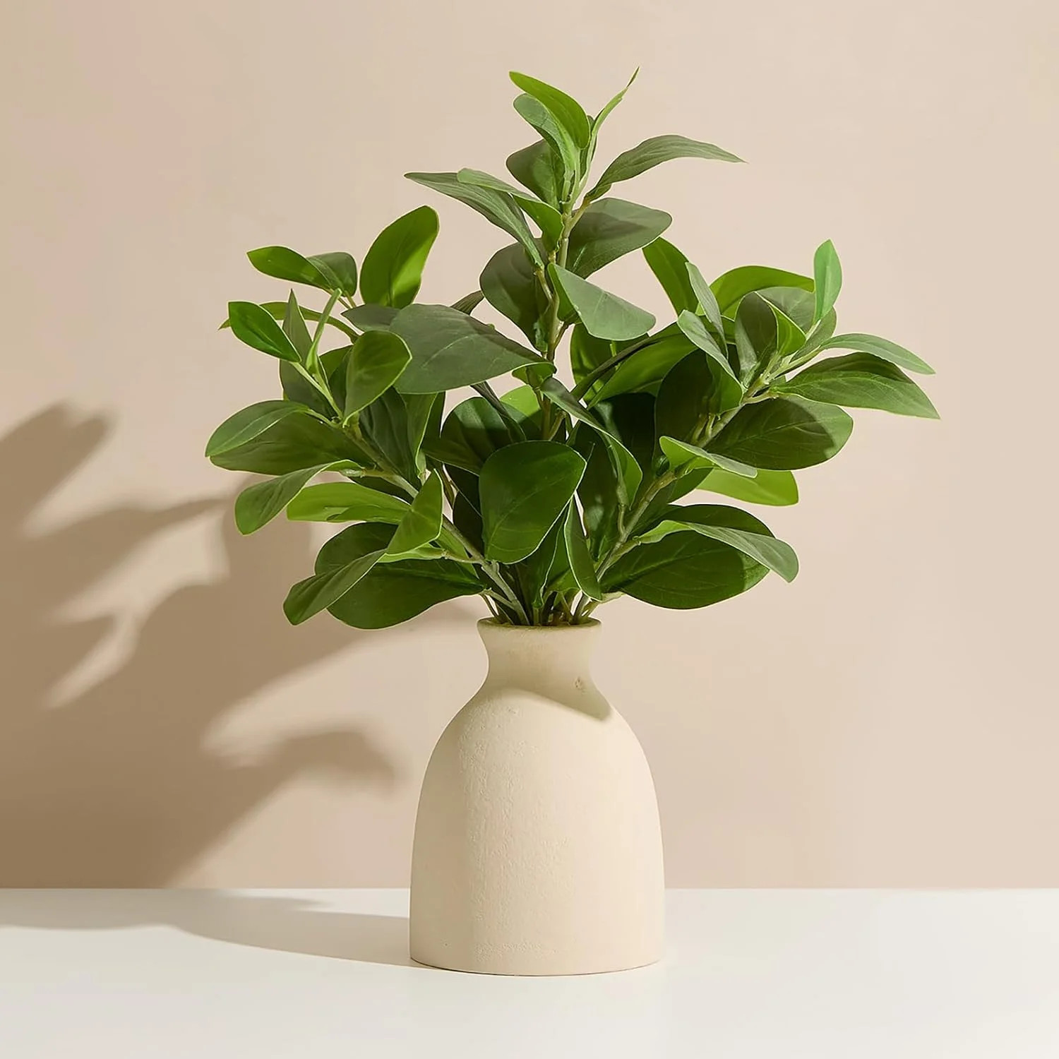 16″ Artificial Eucalyptus Stems Potted Plant Indoor Fake Plants – Realistic Gree