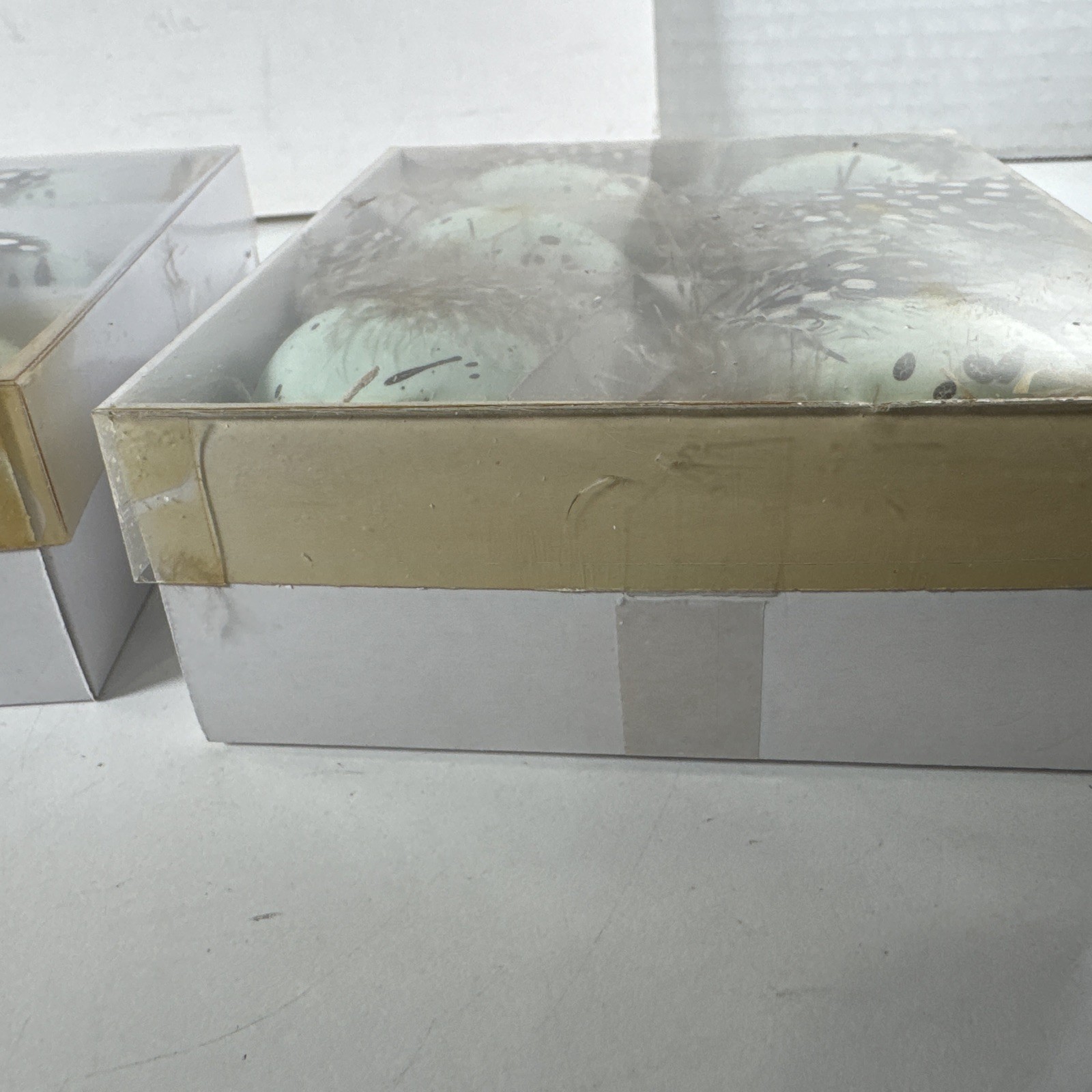 2x NEW OLD STOCK Vtg 2” Bird Blue Speckled Eggs Packs of 6