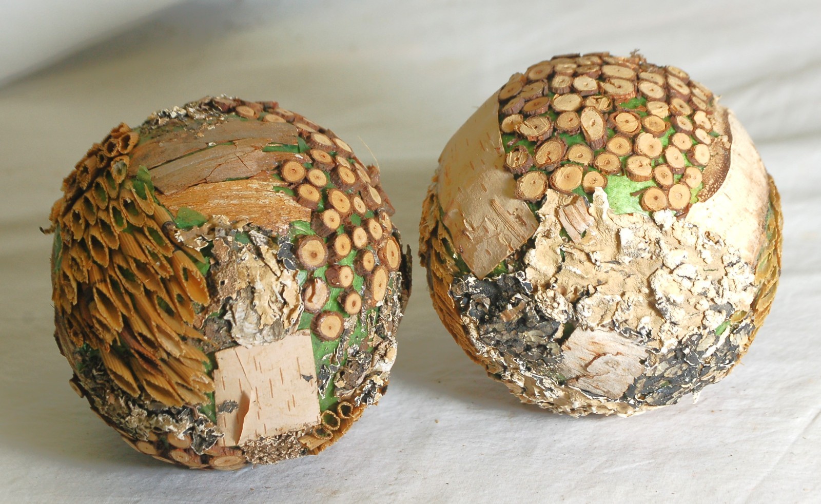 Rustic Wood & Moss Balls Decorative Bowl Filler b