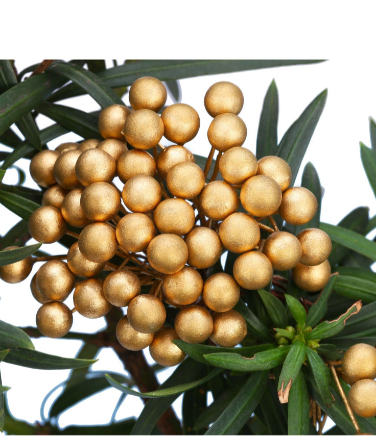 BBTO artificial holly berries on wire stems, 250 stems with 500 pieces 8 mm Fake