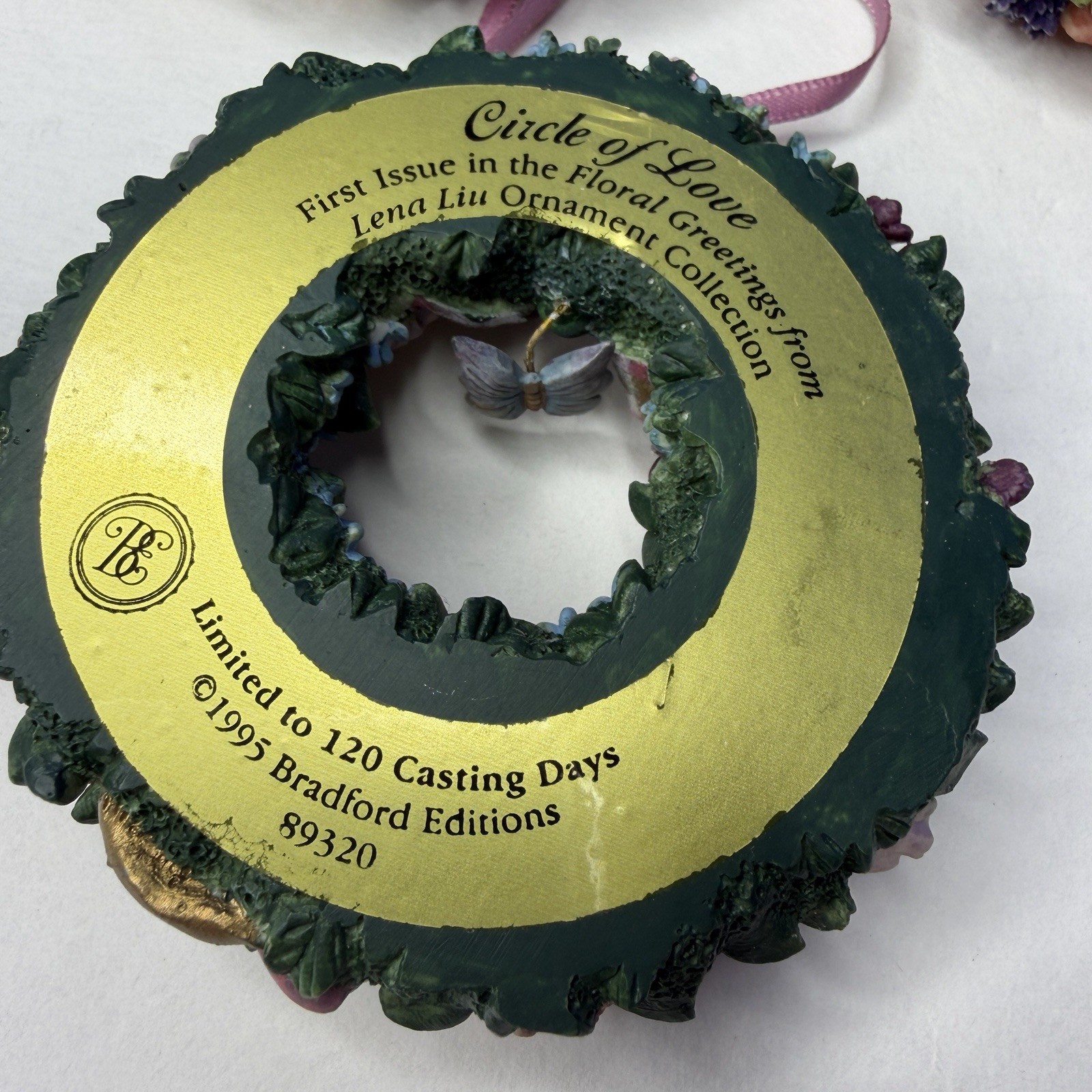 Lena Liu Floral Wreath Ornament Set (13) Home Decor Window Display Vintage 90s