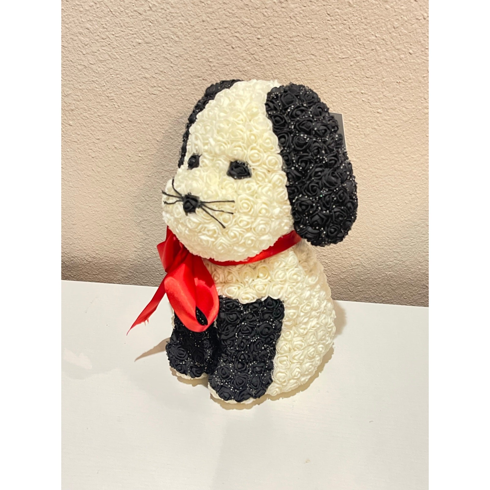 Handmade Pup From Roses Puppy Dog White Black
