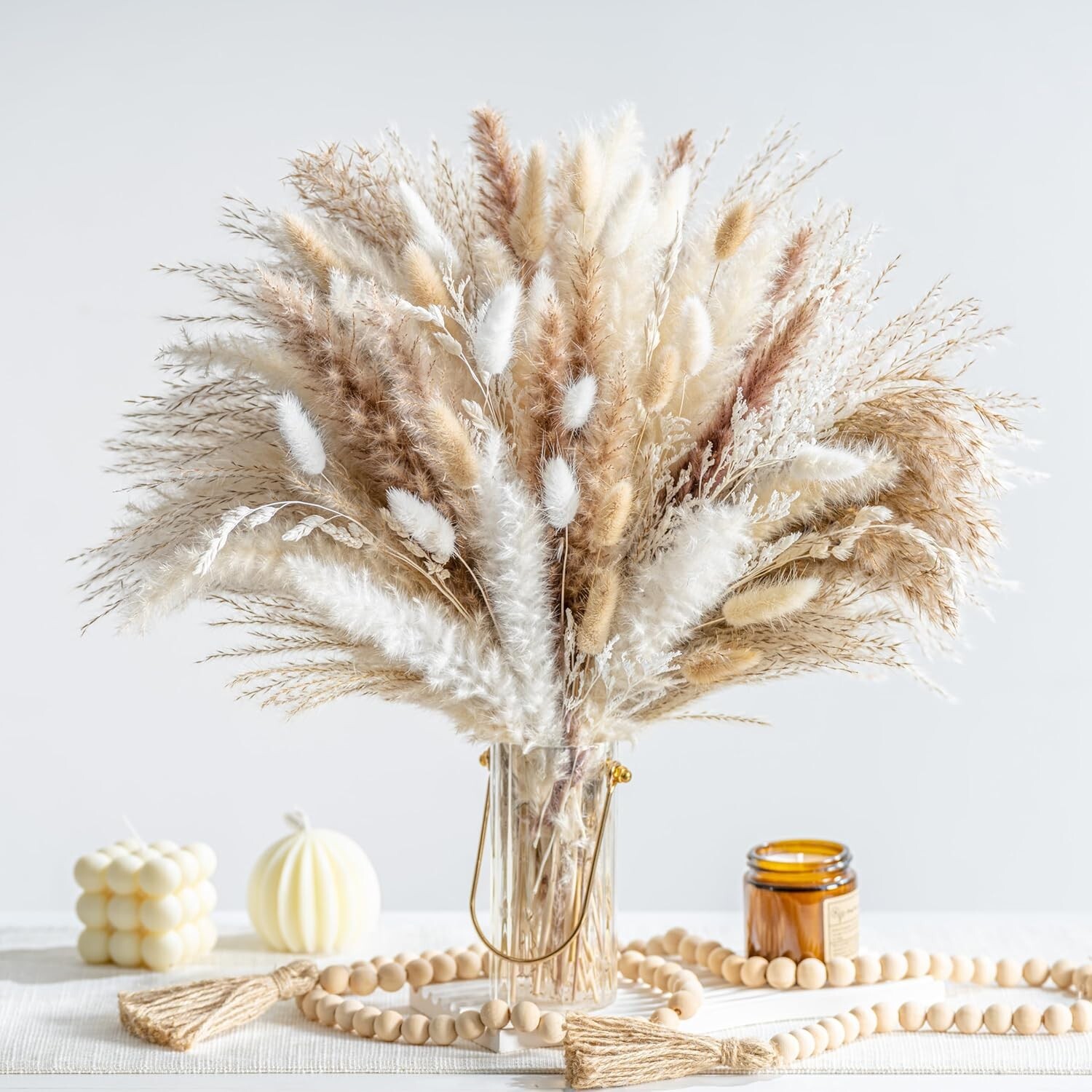 Natural Dried Pampas Grass 130PCS – Perfect for Eco-Friendly Weddings & Events