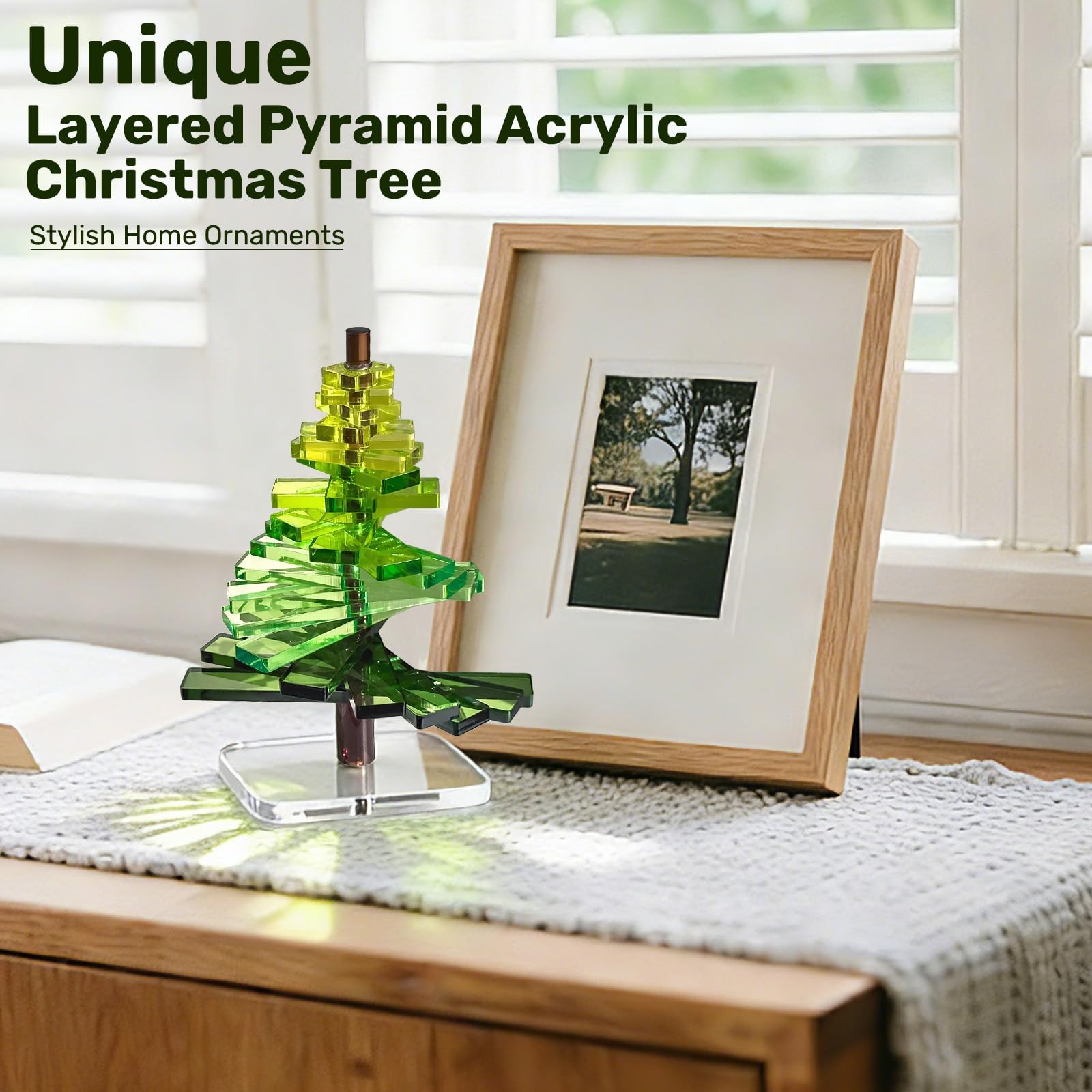 Translucent DIY Acrylic Tree Rotating Branches Modern Ornament Office Desktop