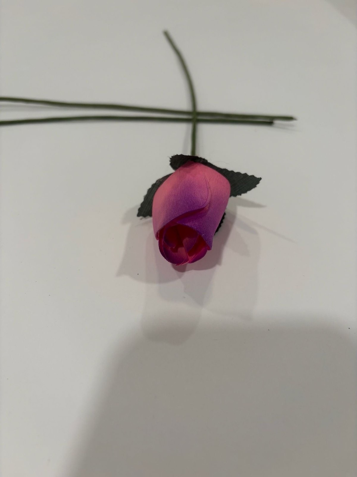 Handcrafted Wooden Closed Bud Rose Stems in Pink and Purple