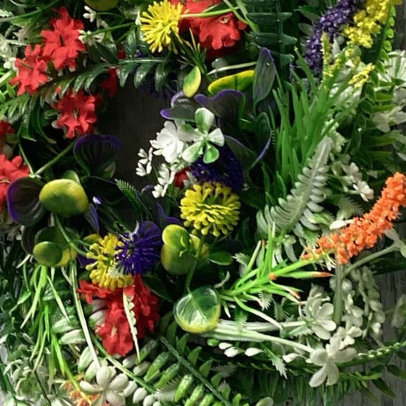 New Faux Plastic Floral Round Door 11″ Wreath or Pillar Candle Ring Home Decor