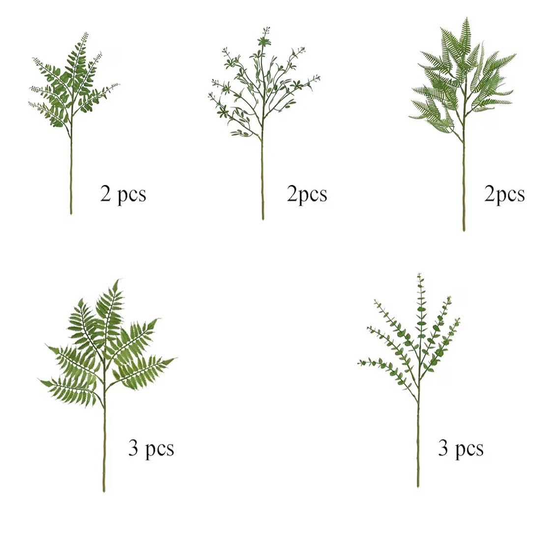 12 Pcs Mixed Eucalyptus Leaves StemsGreenery Stems Faux Greenery Branches wit…