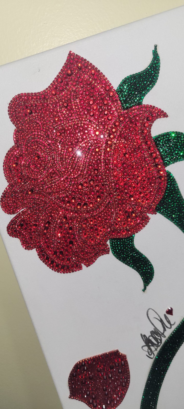 Forever Red Rose Rhinestone Art