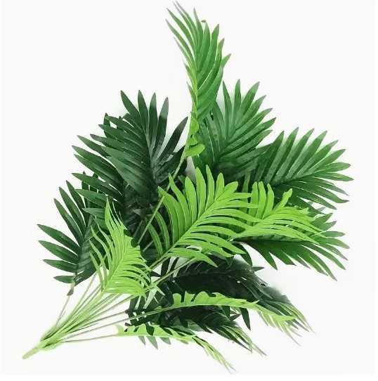 3xpcs Artificial Palm Tree Set – High Simulation Saddle Leaf Tropical Decor
