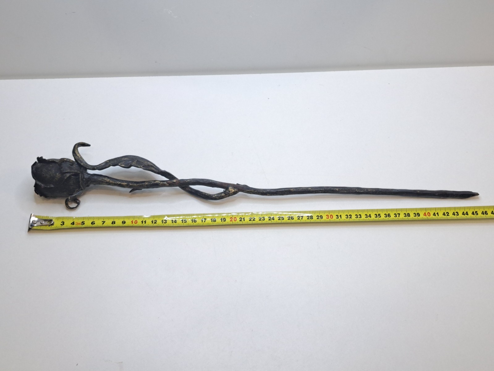 Metal Rose Decorative Collectible Floral Indoor Decor Display Flower Metal 46 cm