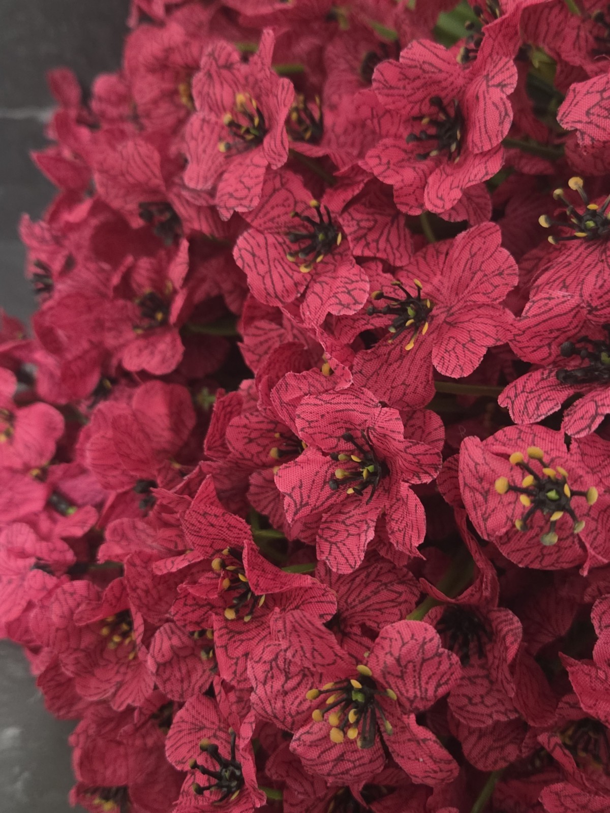 15 Pack Artificial Pink Floral Stems 14″ Black Center Craft Wedding Home Décor