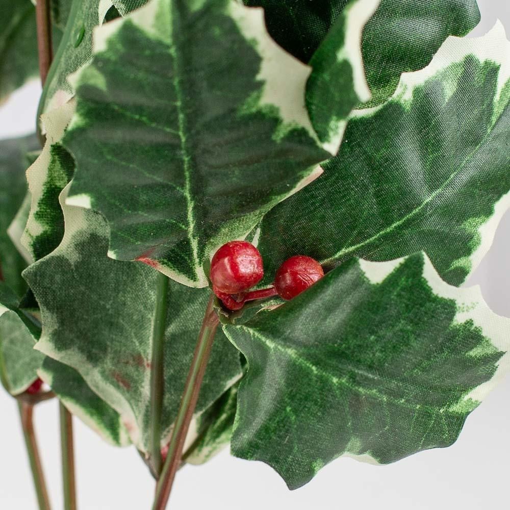 Bulk buy of 10 Variegated Artificial Holly Leaf Sprays