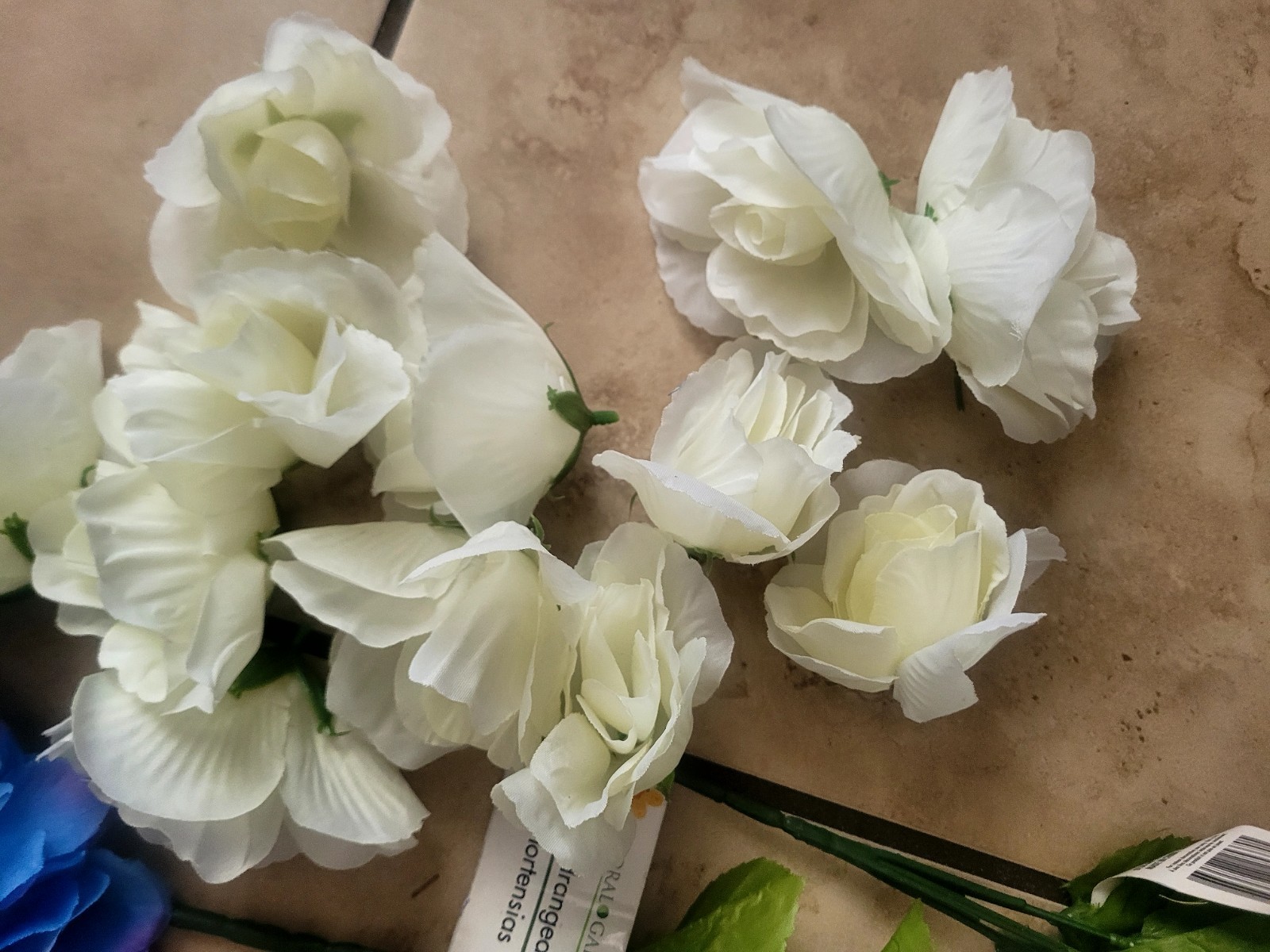 Mixed Artificial Flower & Greenery Stem Lot Roses Hydrangea Floral Craft Decor