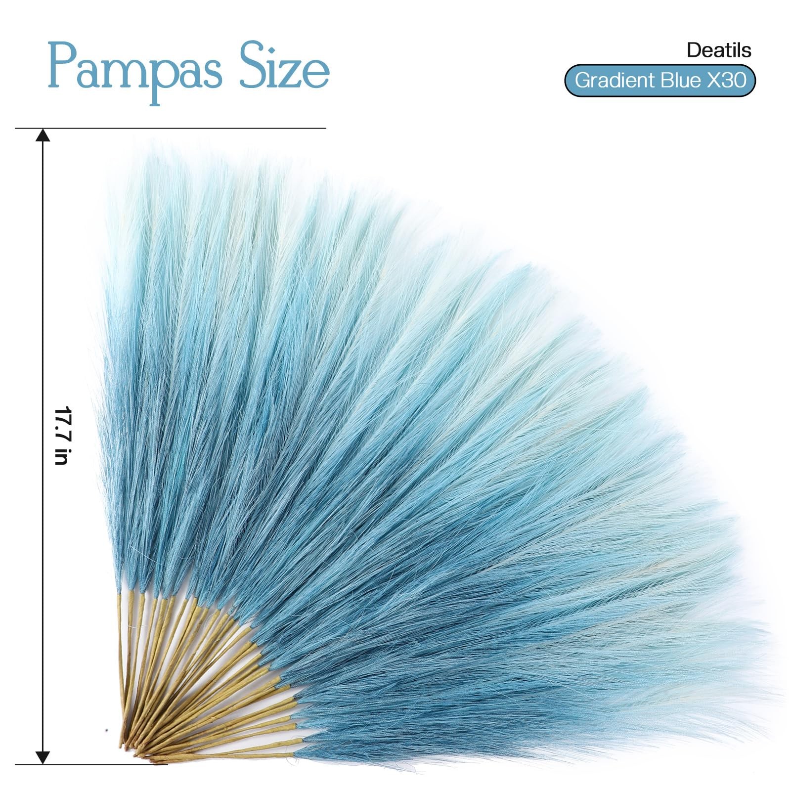 Faux Pampas Grass Decor 17.7 Inch 30pcs, Pompas Grass Flower Arrangement and …
