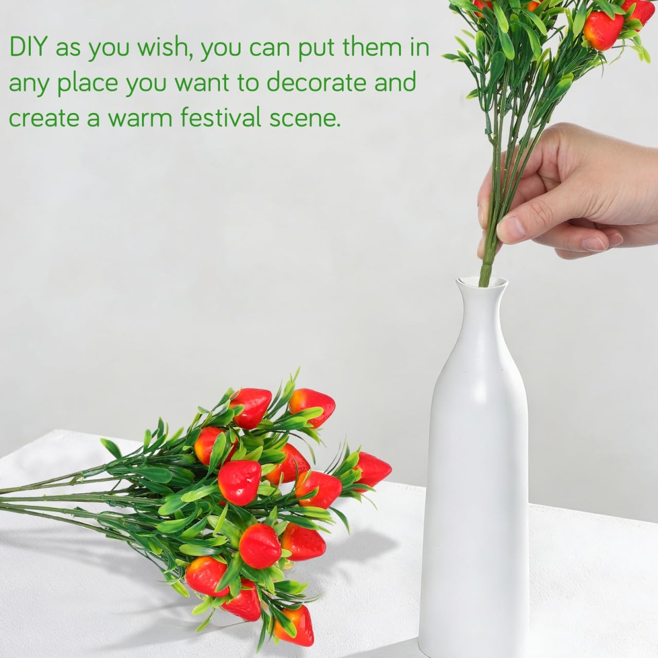 DOITOOL 6 Pcs Artificial Strawberry for Decor Fake Strawberry Plants Flowers …
