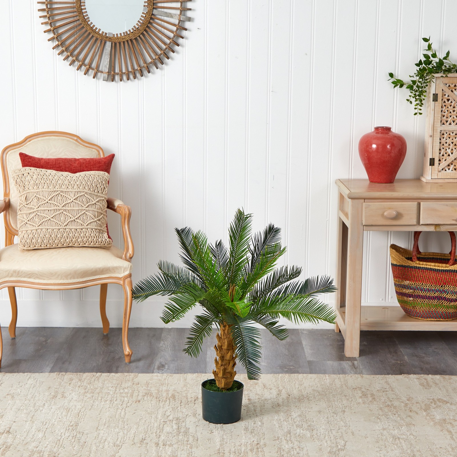 Nearly Natural Cycas Silk Plant in Green