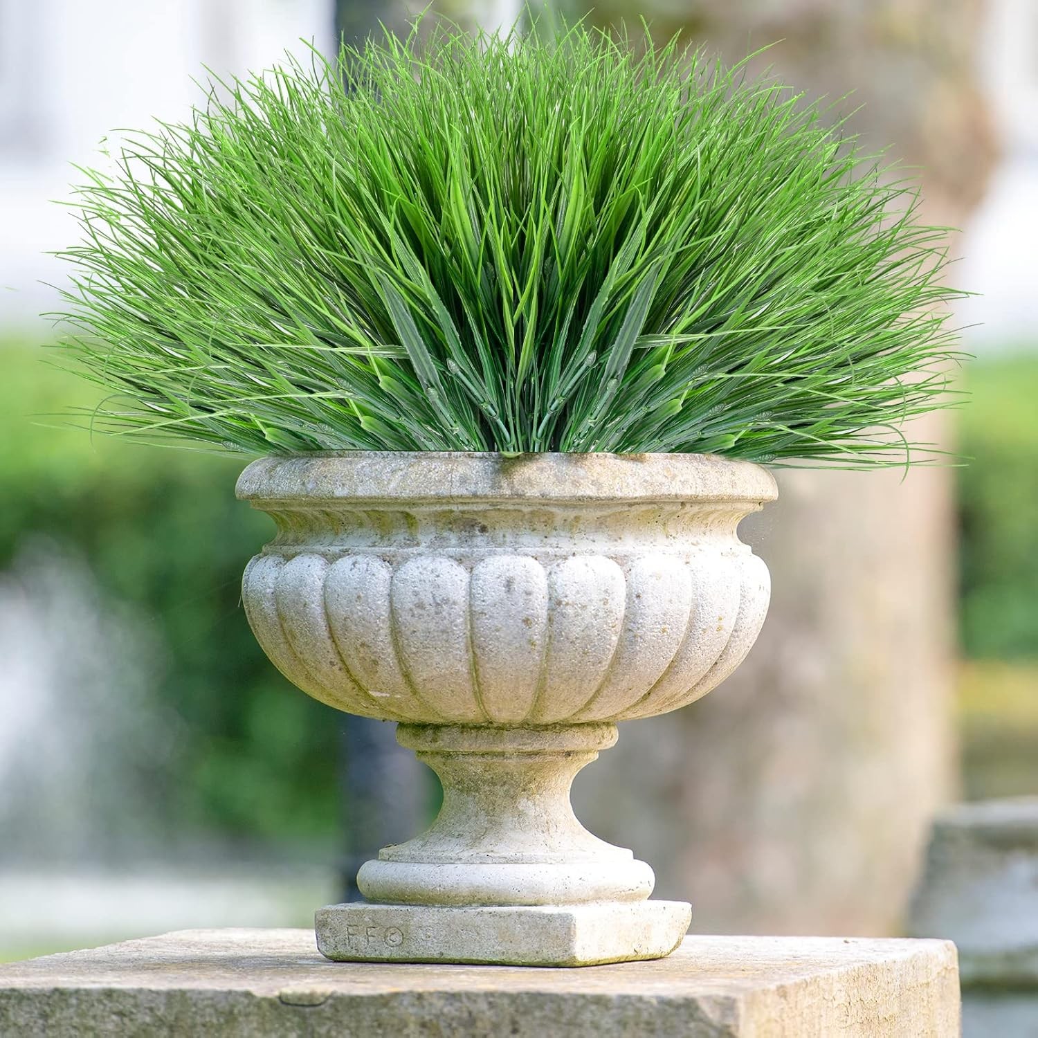 12Pc Artificial Outdoor Wheat Grass UV Resistant Fake Greenery Faux Shrubs Grass