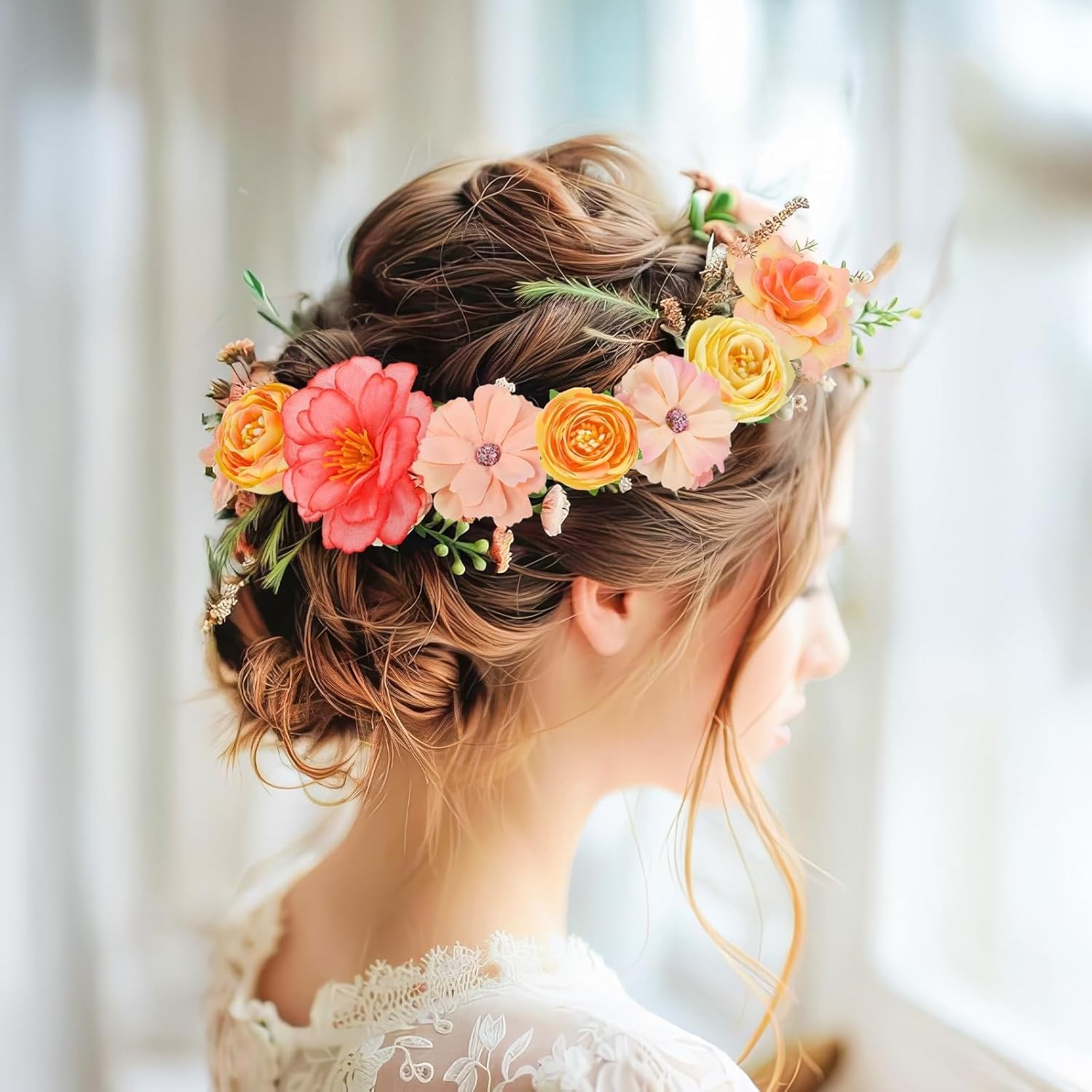 Fake Flower Heads Mini Silk Flowrs Bulk Small Flower 3D Loose Faux Daisy Rose