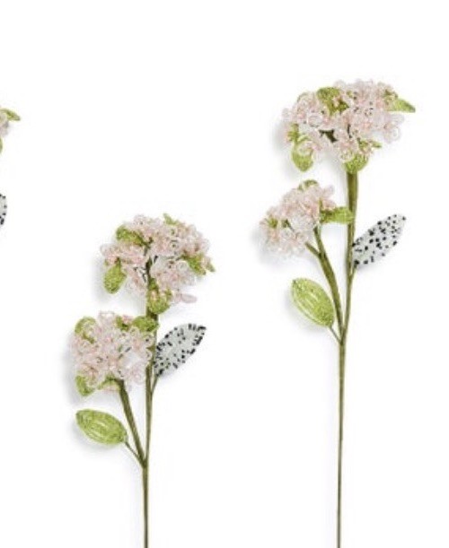 New Mackenzie Childs Pink Beaded Hydrangea Bundle 4 Stems 35518