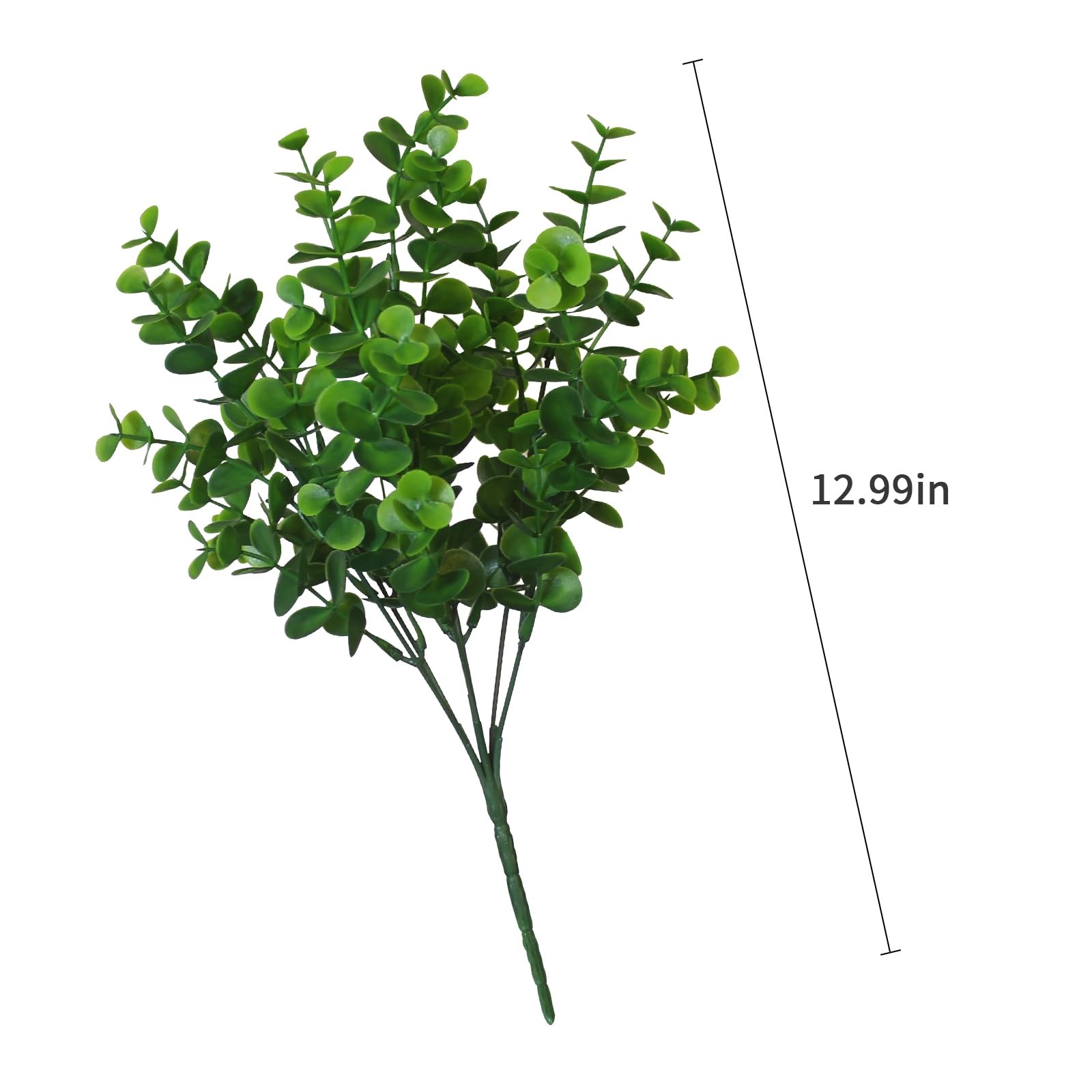 ARTIFICIAL BOXWOOD PLANTS OUTDOOR 8 BUNDLES FAUX EUC FLOWERS GREEN BUSHES PLASTI