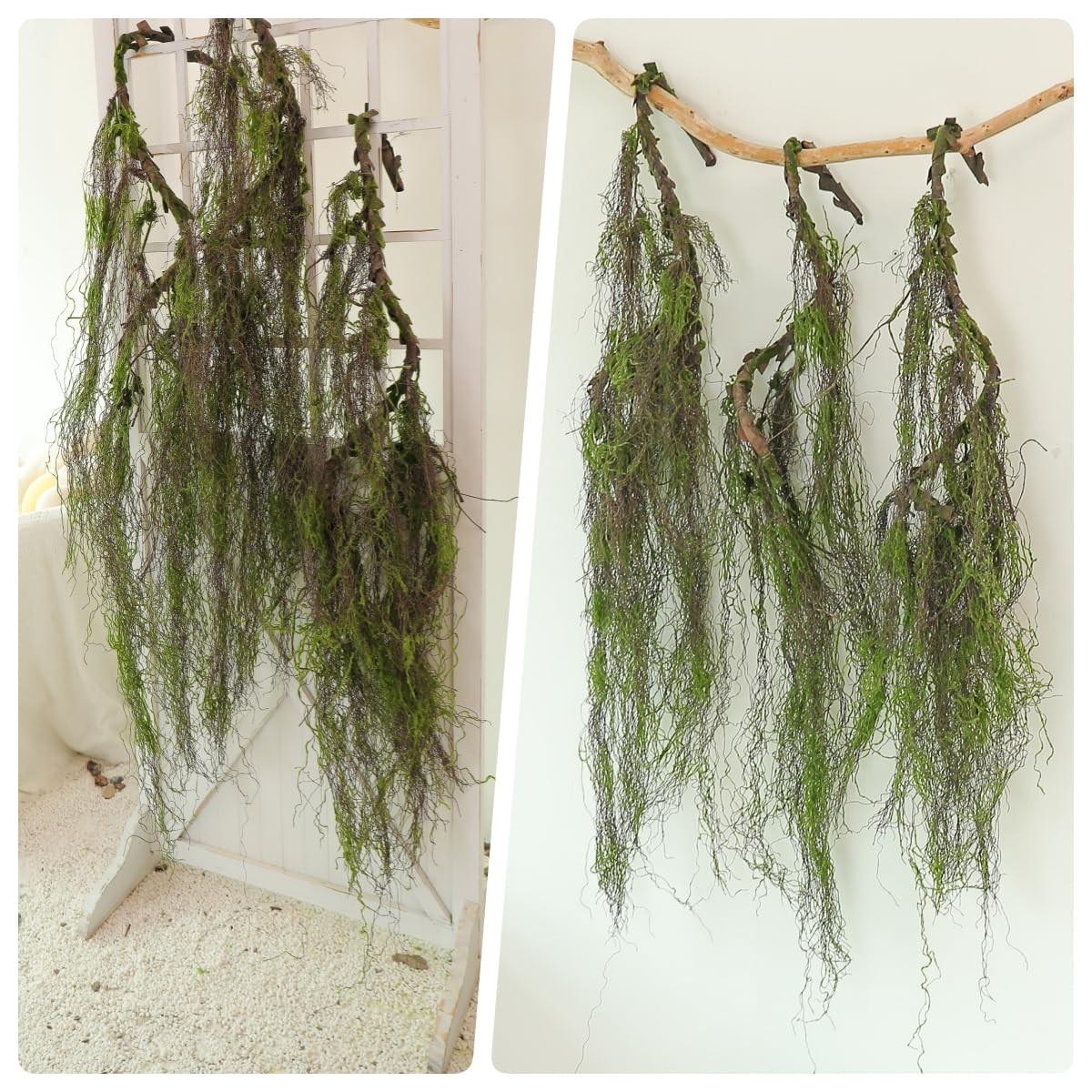 63inch Rustic Curly Artificial Weeping Willow Branches Faux Twisty Wood Curta…