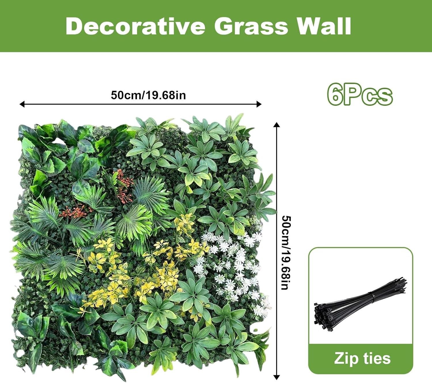 6/12/18pcs Artificial Boxwood Mat Wall Hedge Decor Privacy Fence Panel Grass