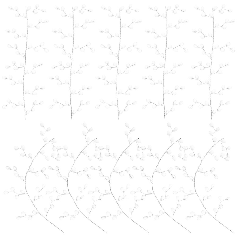 White Acrylic Beads Flower Stems for Bridal Decor and Elegant Flower Arrangement