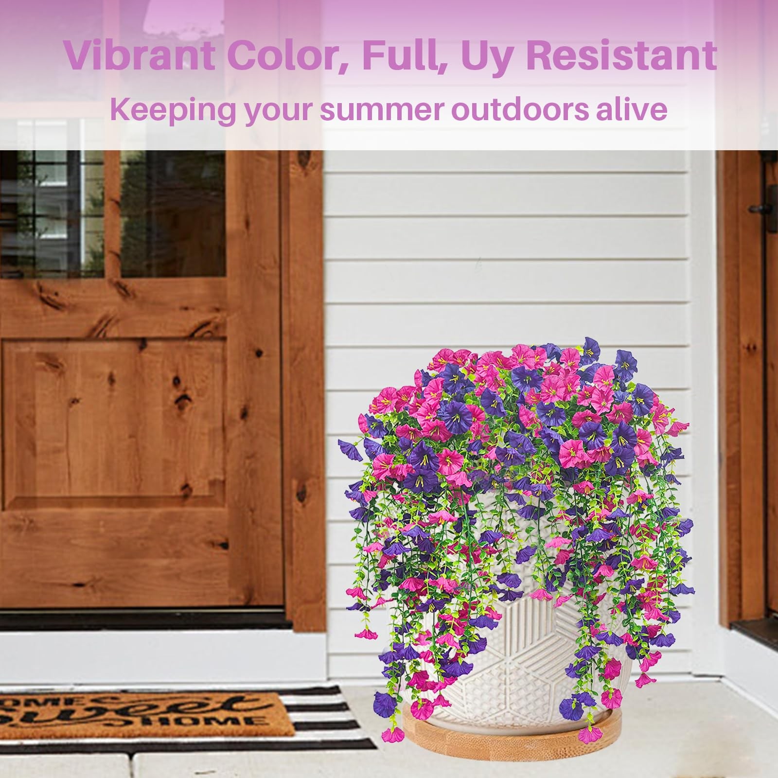 4PCS Artificial Hanging Flowers,Artificial Flowers for Outdoor Decor Suitable…