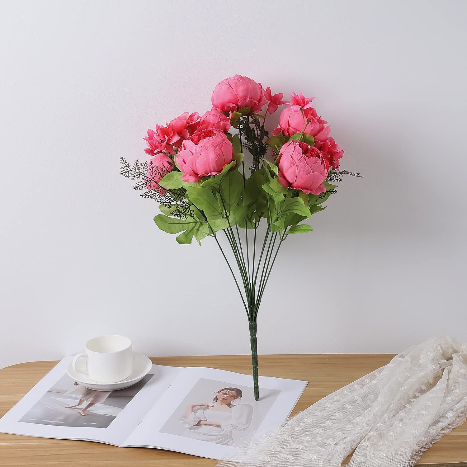 1 PCS Spring Pink Artificial Silk Peony Bouquet Wedding Home Decoration