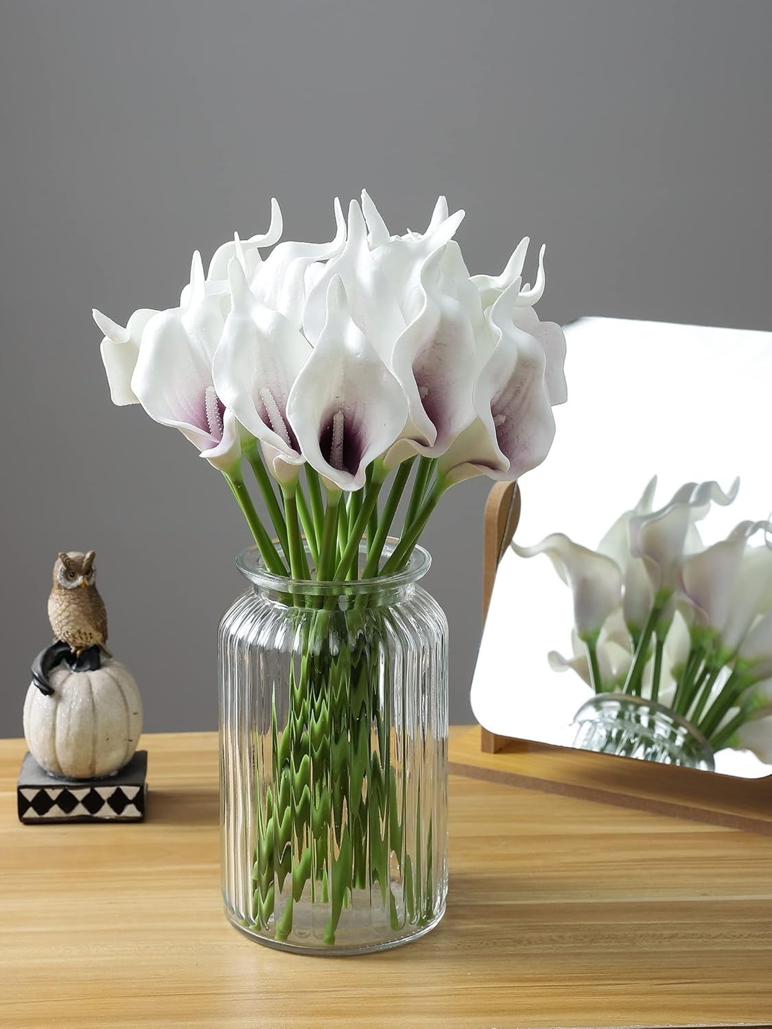 20pcs Calla Lily Artificial Flowers for Wedding and Party Decor in Purple White