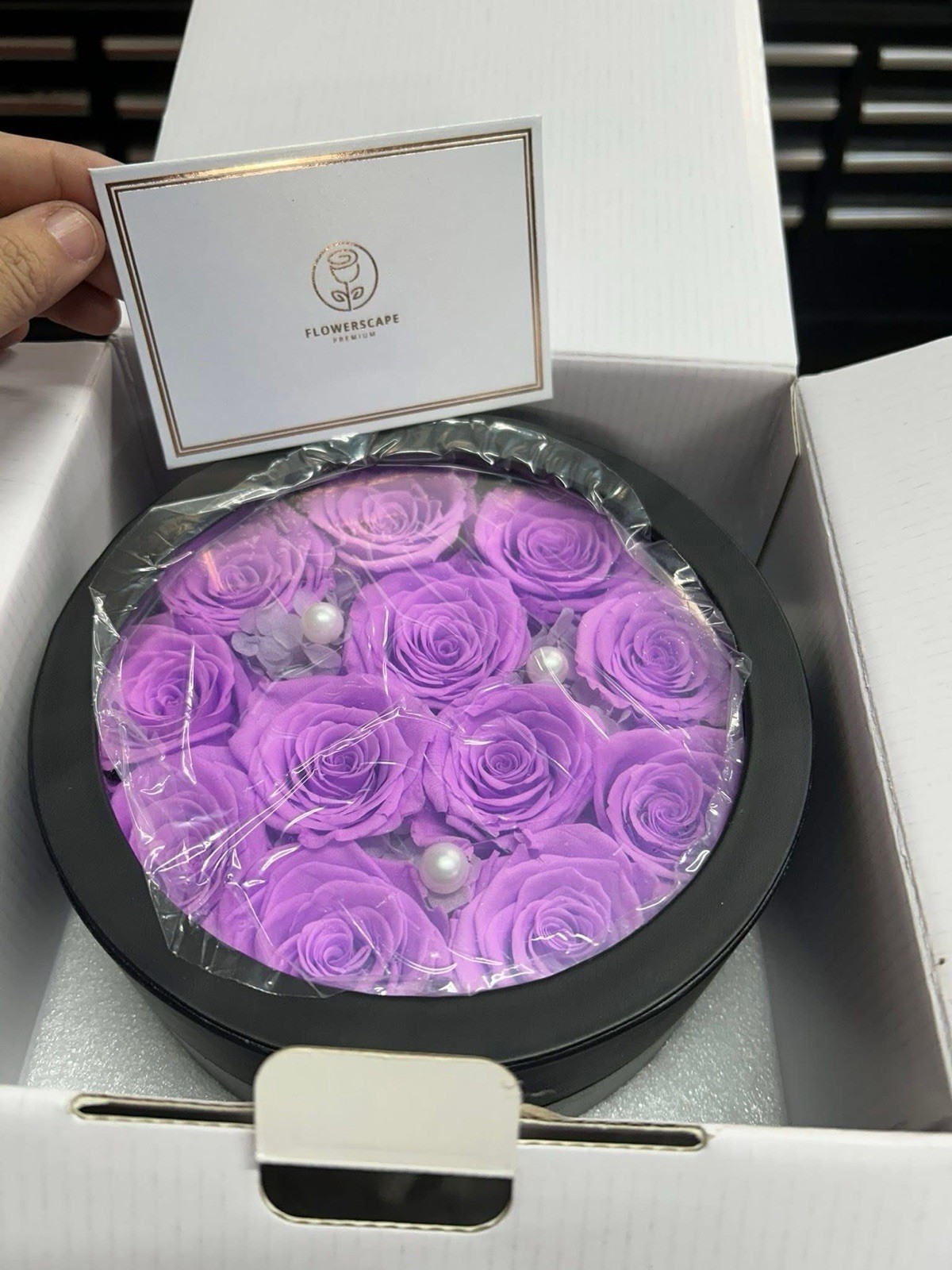 12 Forever Flowers Roses in box Real Rose Bouquet Pink Purple Love Romantic Gift