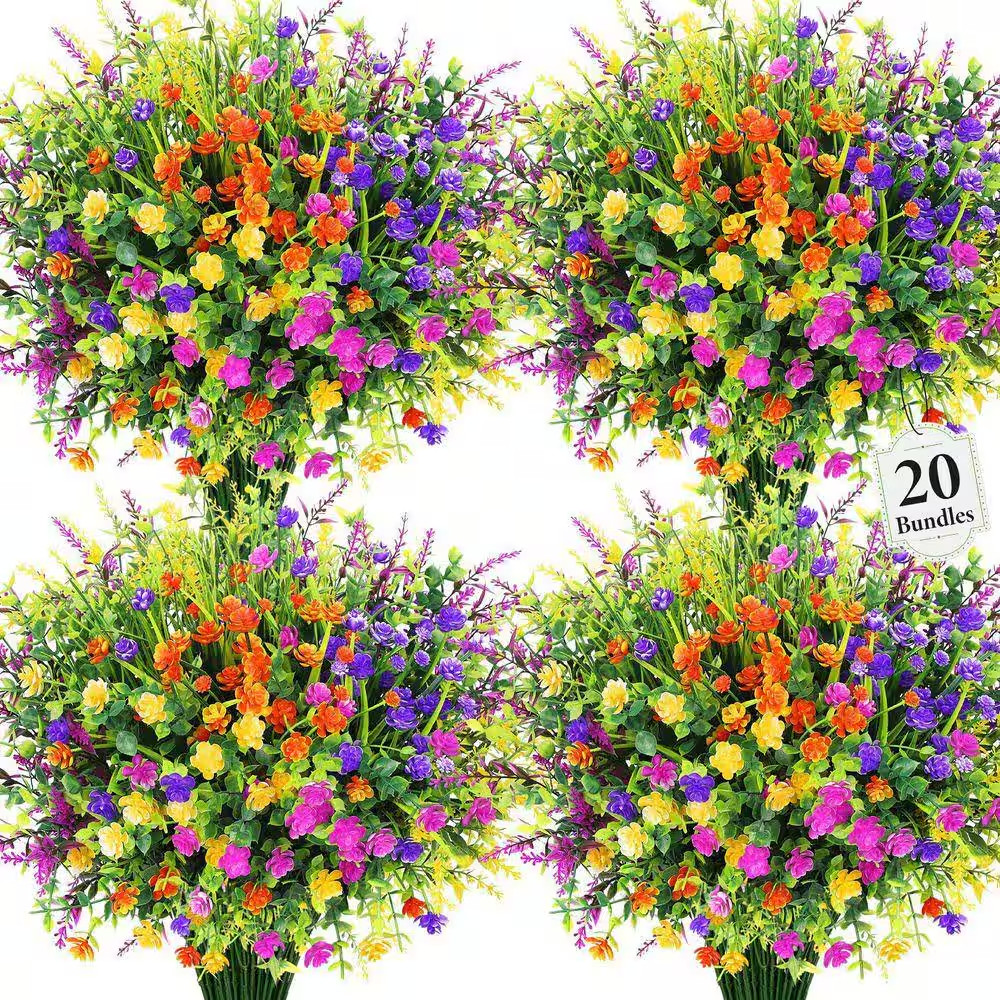 13.8 In. Multi-Colored Indoor/Outdoor Artificial Gypsophila Flowers Faux Plants