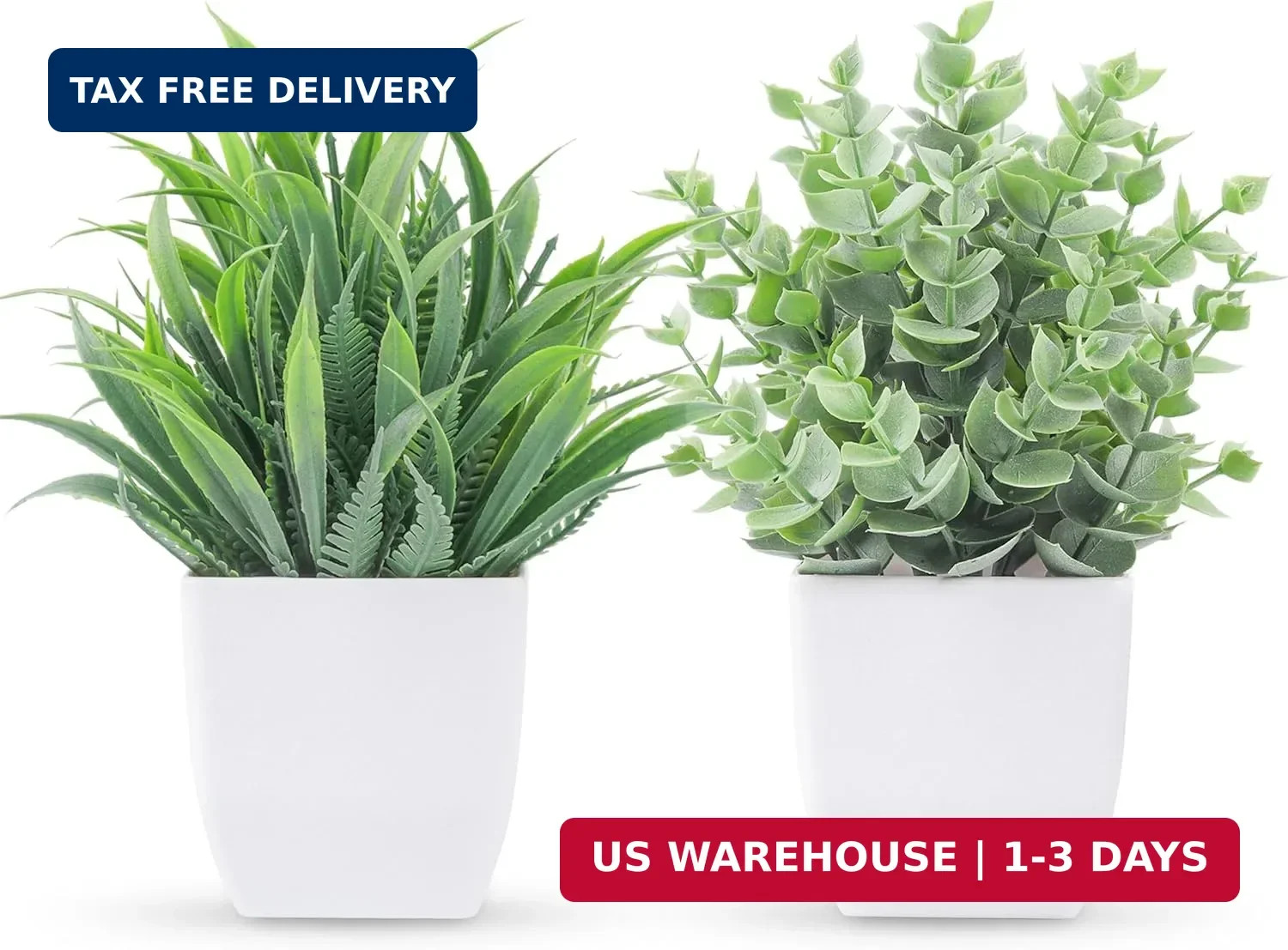Der Rose 2 Pack Small Fake Plants Mini Artificial Potted Plants for Table Desk H