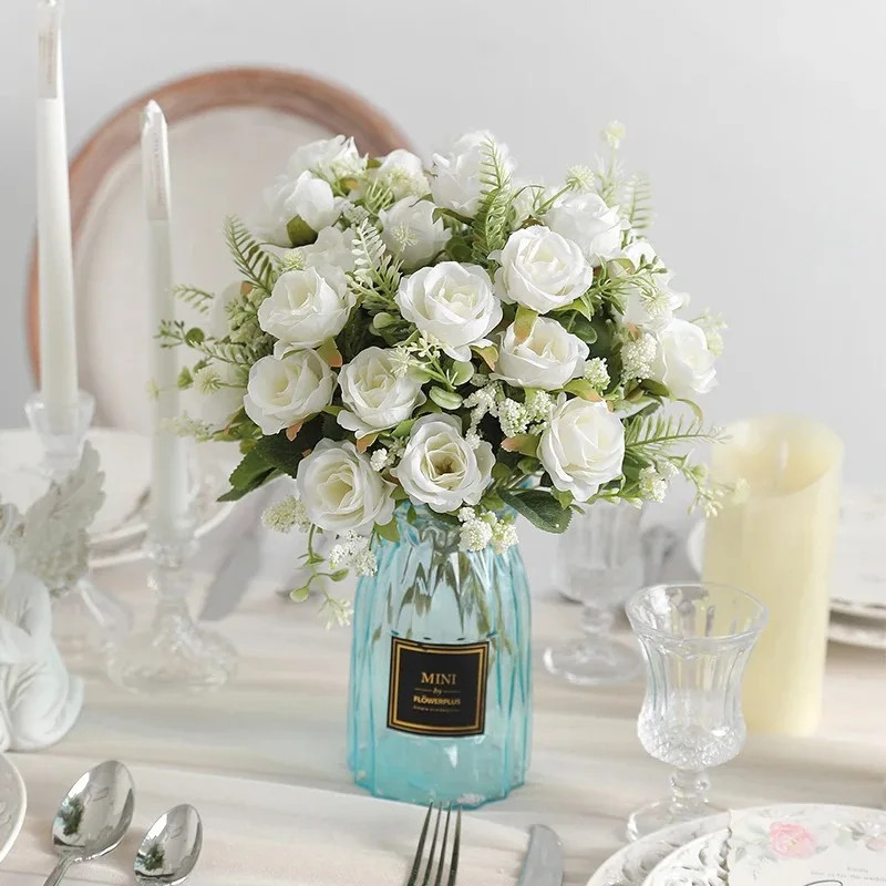 5 Heads Artificial Rose Bouquet for Home, Wedding & Party Decor