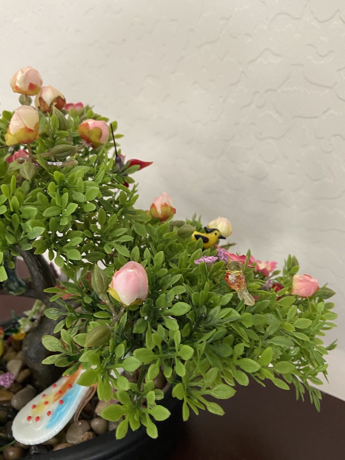 Artificial Bonsai Tree, Small Fake silk Plants Decor, Indoor Faux Potted Plant