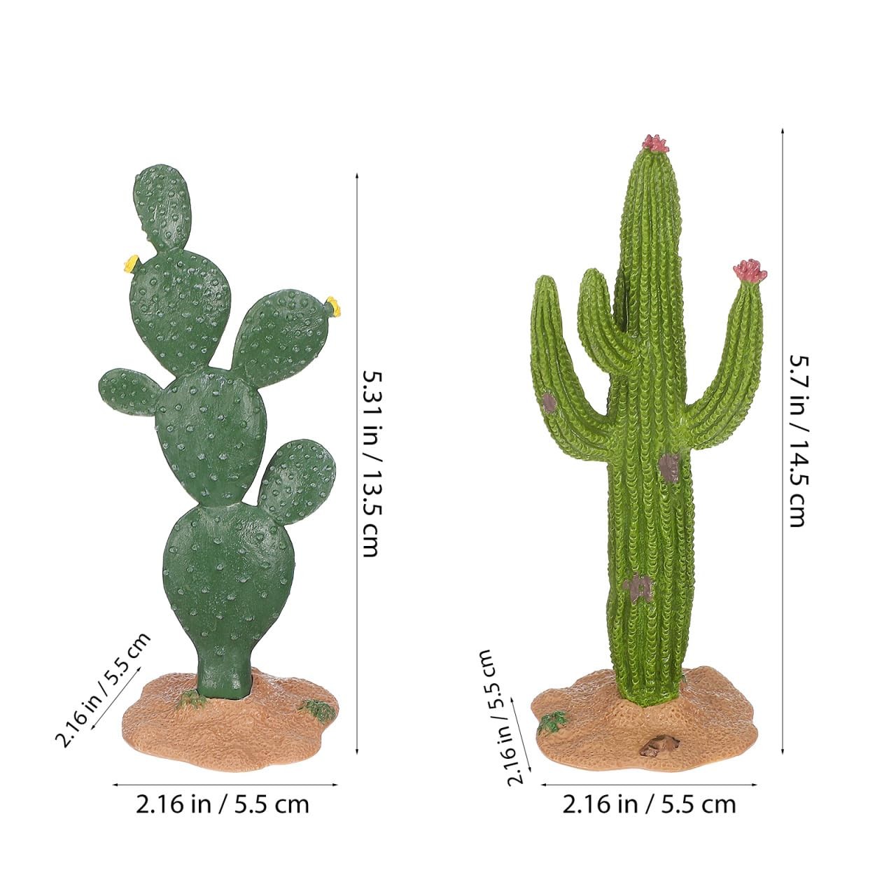 Cactus Figurine Simulated Cactus Adornments 2 Pack Lifelike Desktop Decor 5.7…