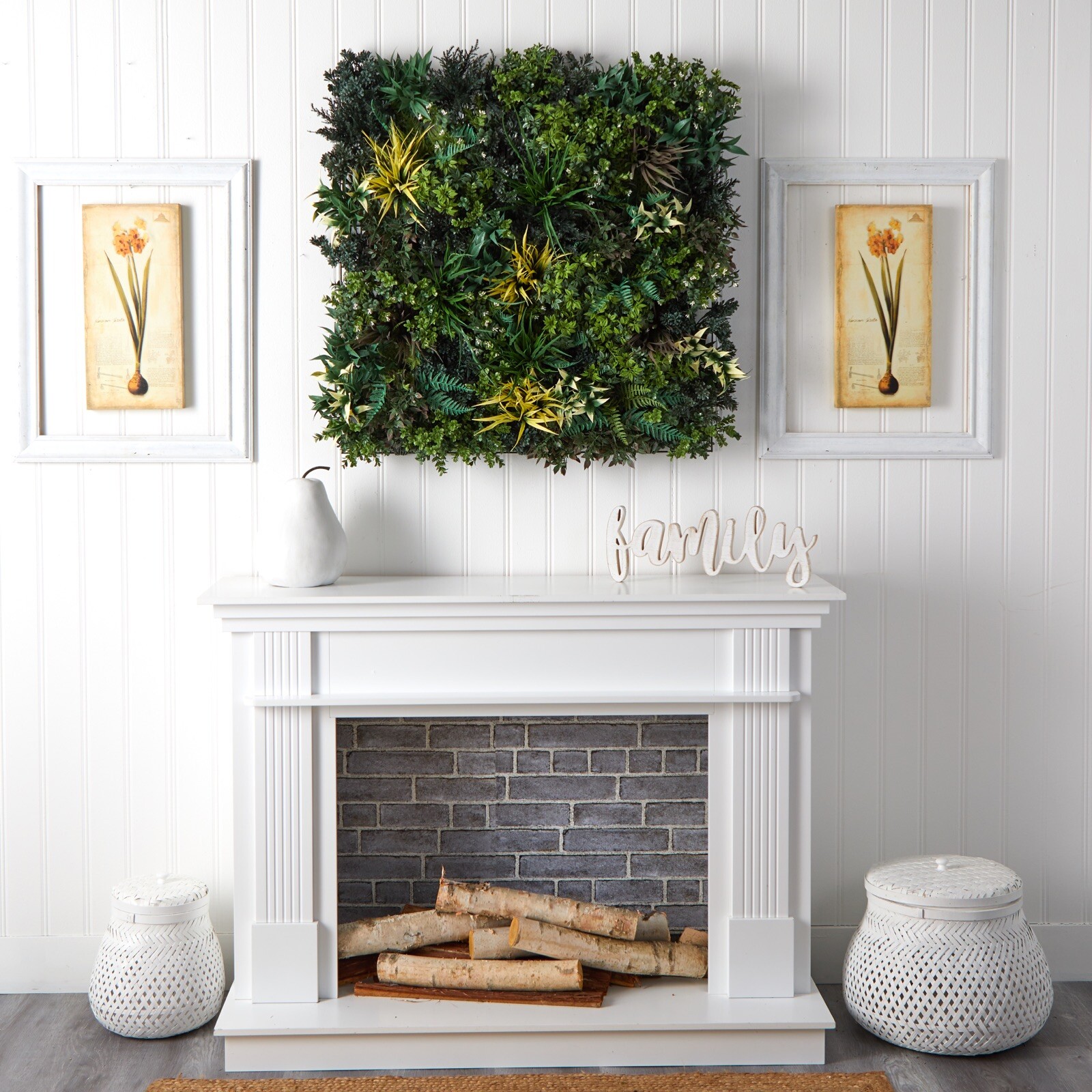 3’ Mixed Foliage Fern Living Wall Panel w/Frame UV (Indoor/Outdoor). Retail $499