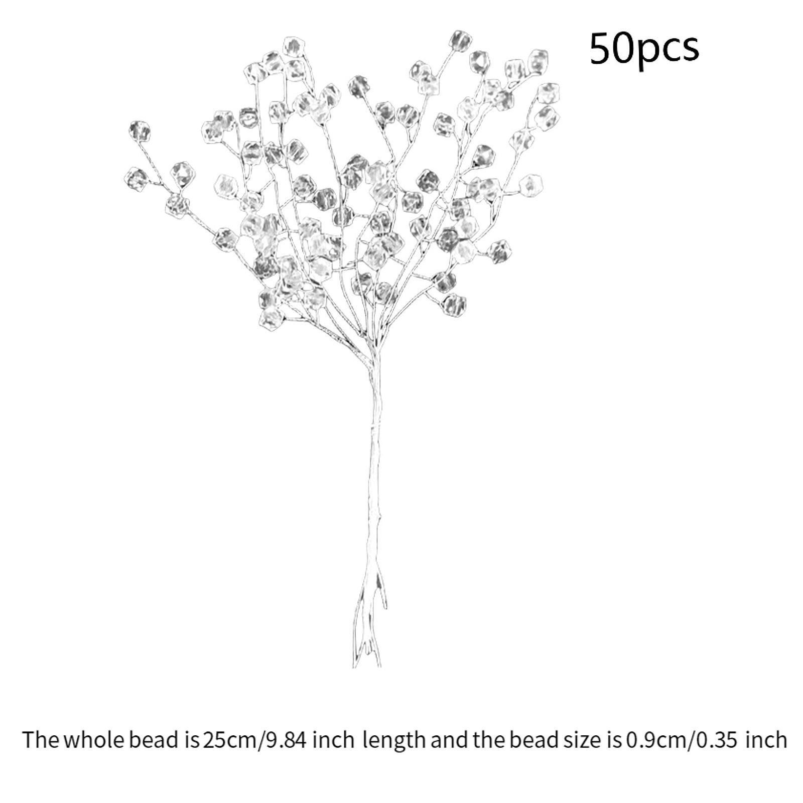 Artificial Bouquet 50 Stem Acrylic Beaded Branches for Ornament Floral