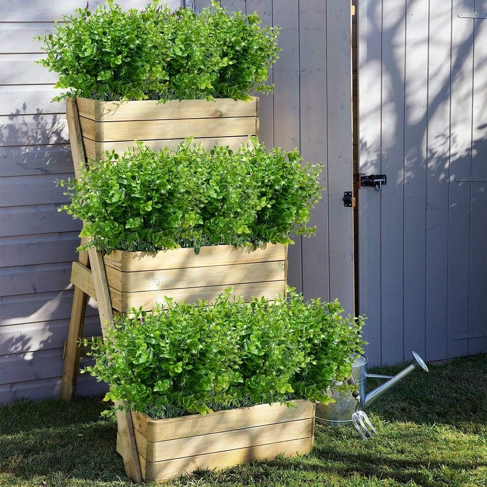 Realistic 8 Bundles Artificial Boxwood for Charming Indoor & Outdoor Displays