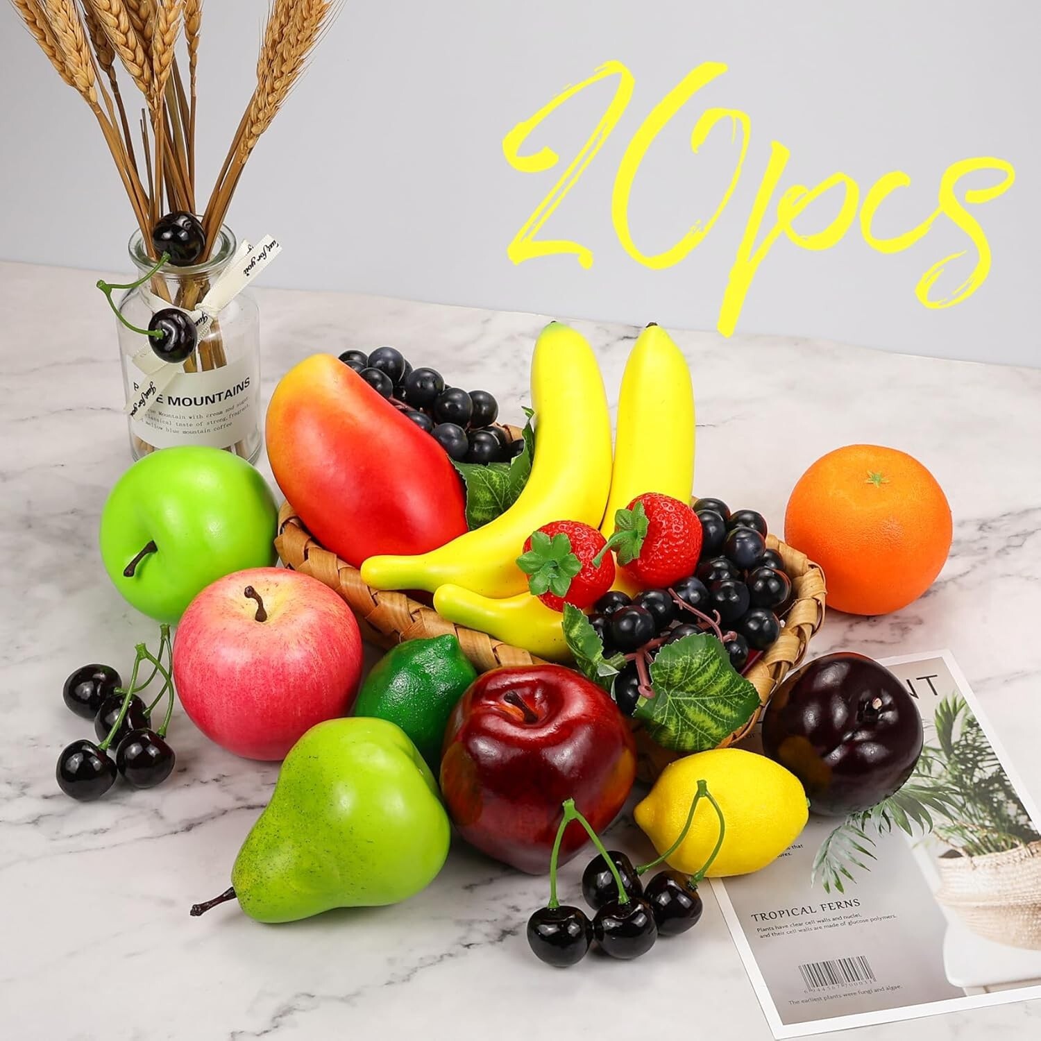 Artificial Fruits Set 20 Pieces for Home Decor Party Christmas Photo Props