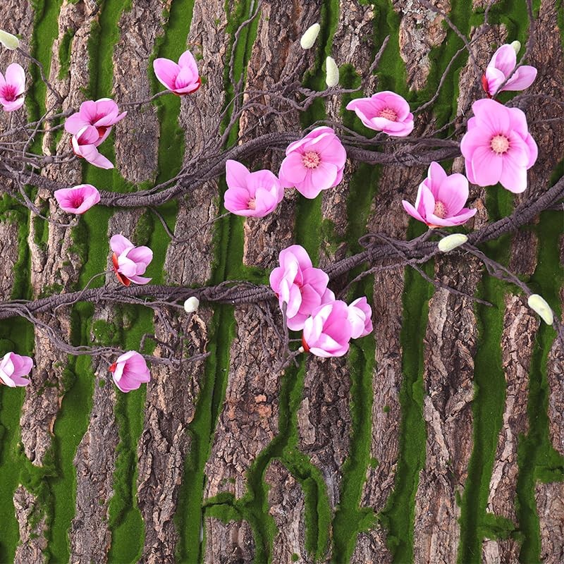 118in Faux Magnolia Orchid Flores Garland Hanging Vines(Fuchsia)