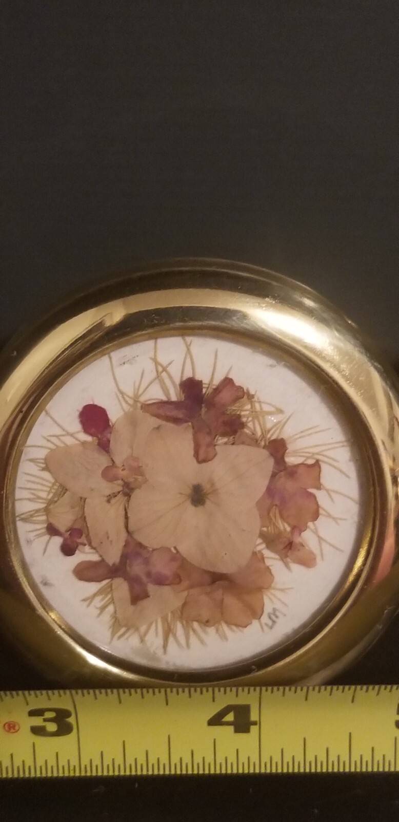 THREE Small 2 3/4″ Press Dried Flower #11 Multicolors Framed FF25